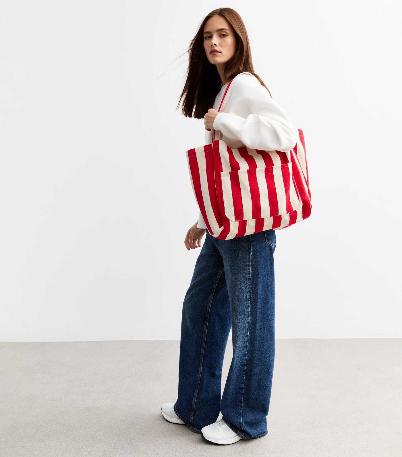 Red Striped Slouchy Canvas Tote
						
						Add to Saved Items
						Remove from Saved Items | New Look (UK)