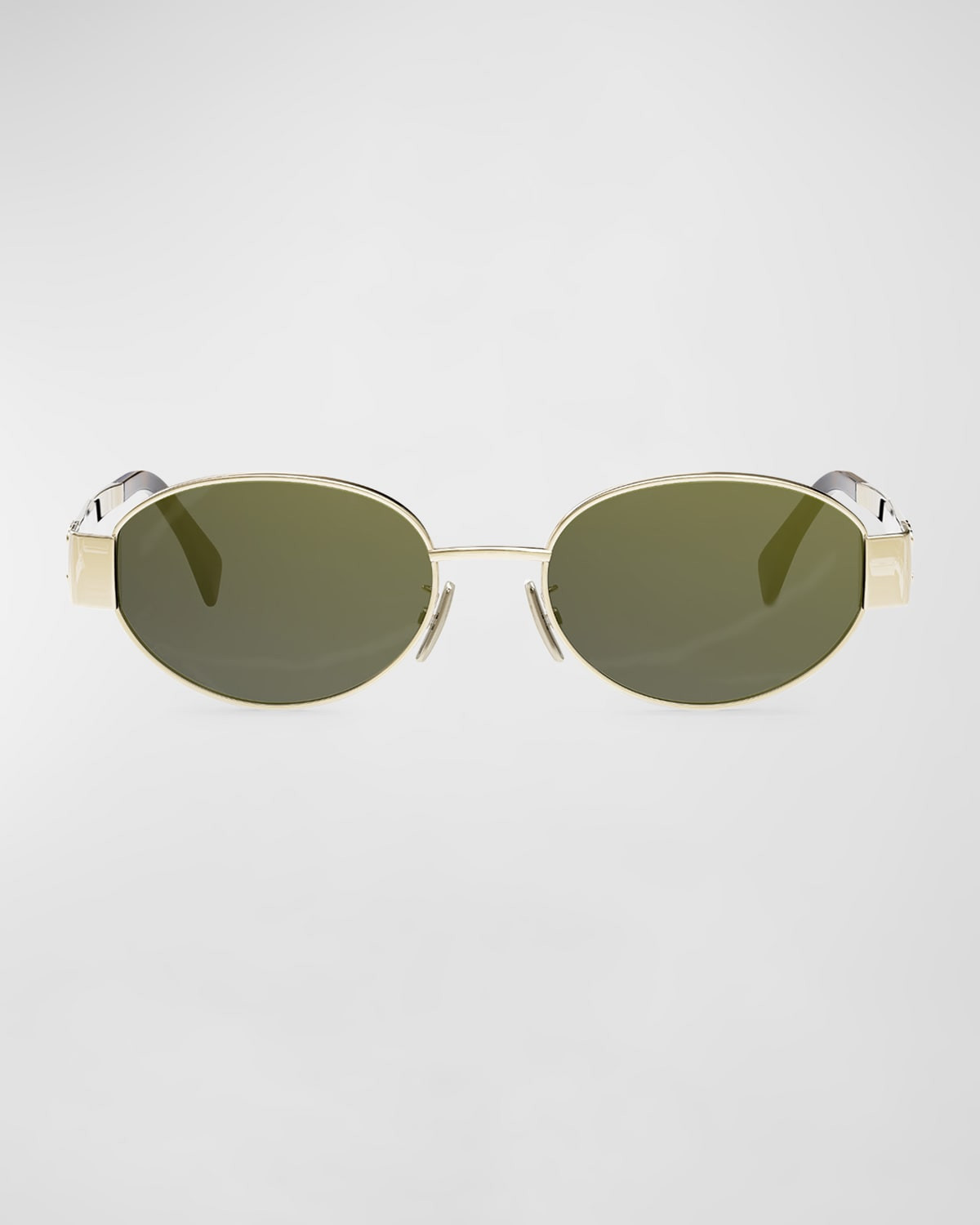 Triomphe Oval Metal Sunglasses | Neiman Marcus