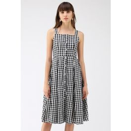 Gingham Delight Button Through Cami Dress | Chicwish