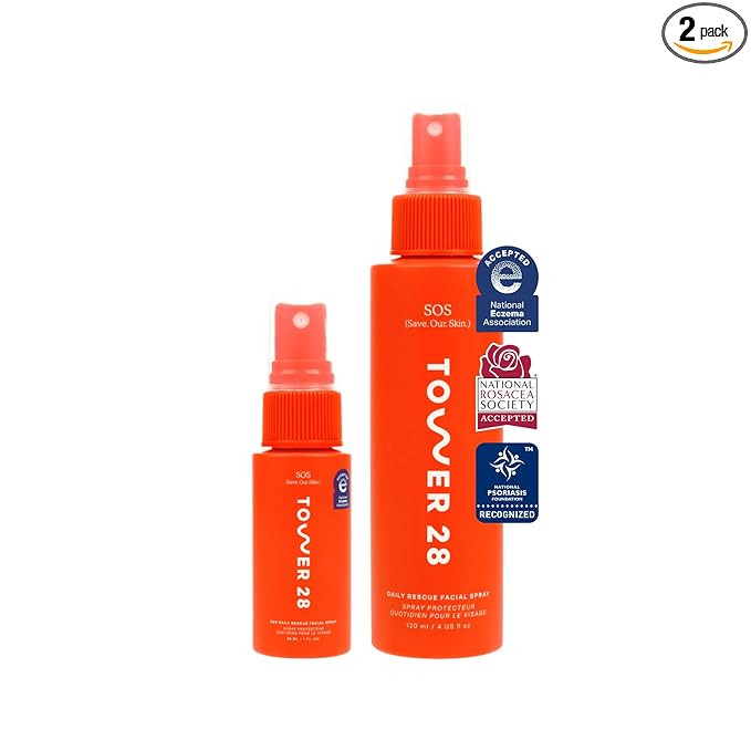 Tower 28 SOS Daily Rescue Facial Spray for Sensitive Skin, 1 FL Oz&4 FL OZ | Amazon (US)