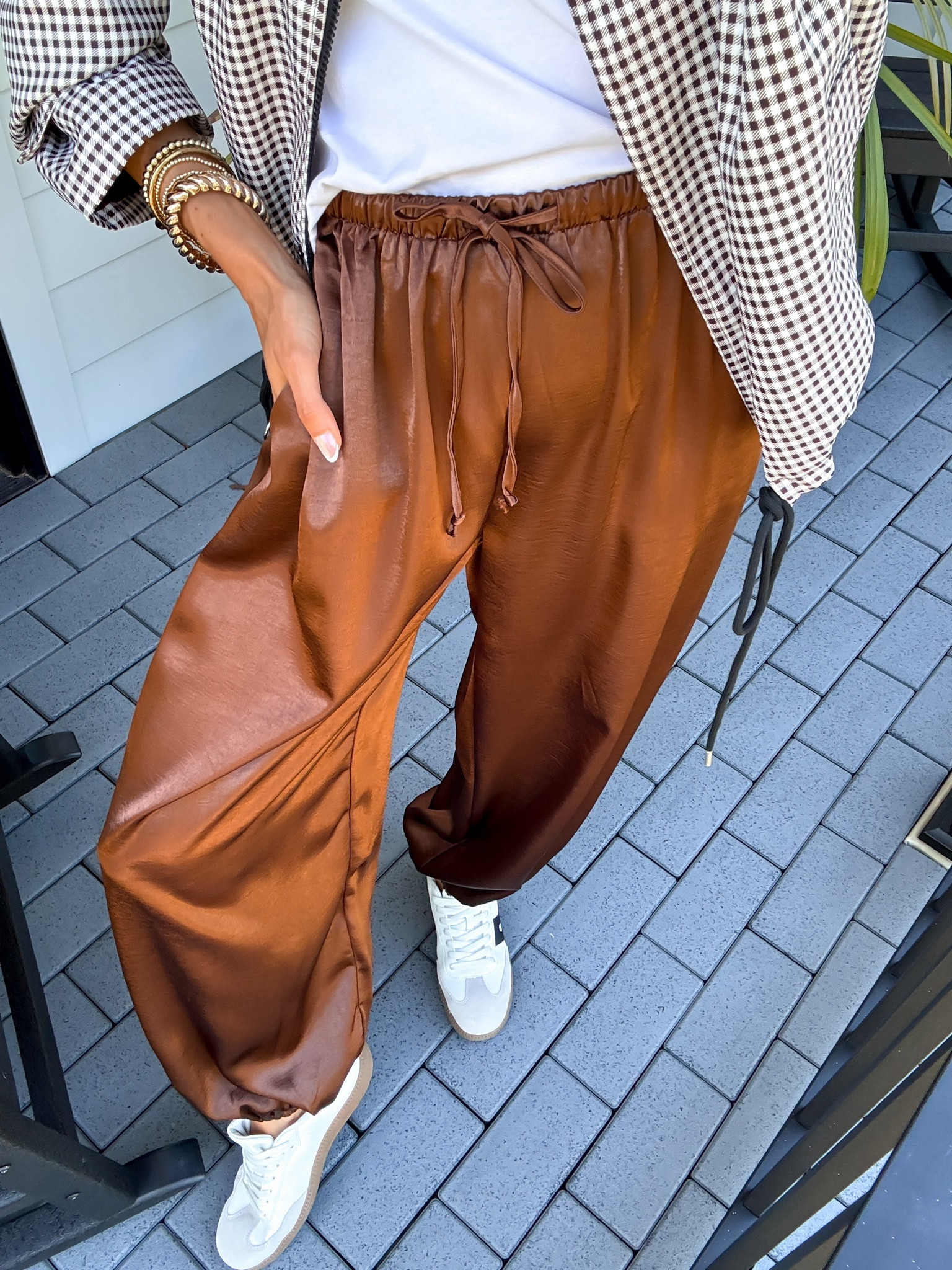 Scroll to shop. Elevated Travel Pants Outfit. Follow for more.