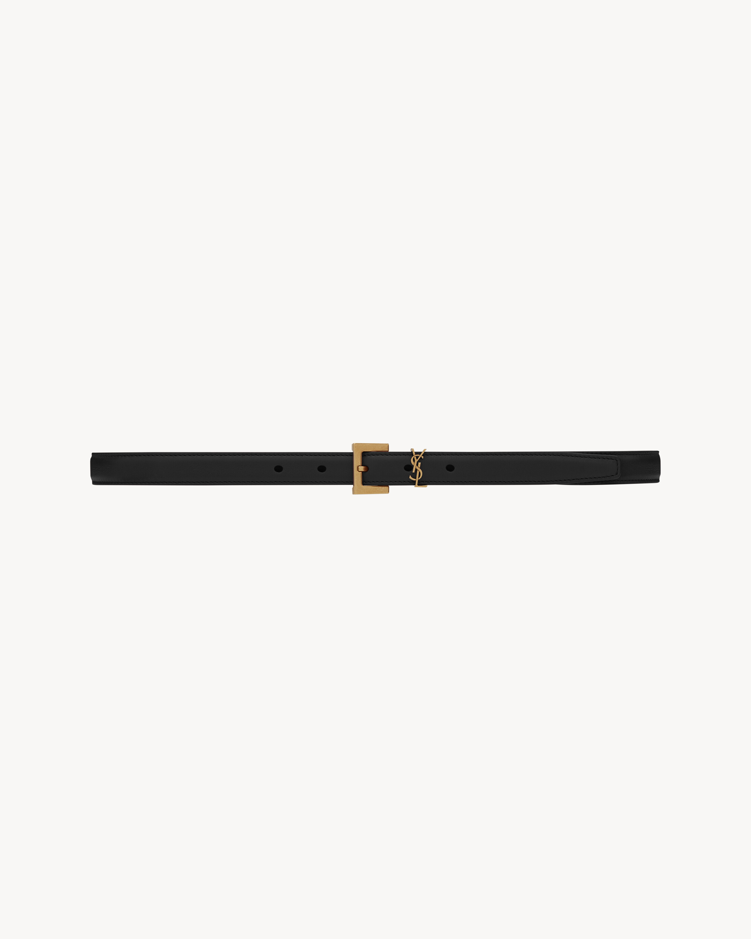CASSANDRE THIN BELT WITH SQUARE BUCKLE IN BOX SAINT LAURENT LEATHER | Saint Laurent Inc. (Global)