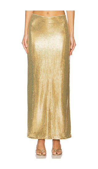Saturday Skirt in Gold Shiny Stretch | Revolve Clothing (Global)