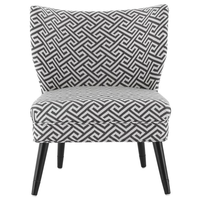 Patterned Wing Back Accent Chair in Black Jacquard | La Redoute (UK)