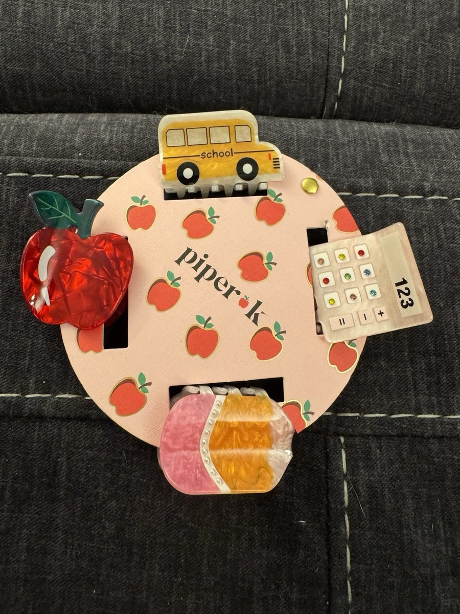 Piper K Hair Clips School Preschool Teacher Gift Pencil Apple Bus Calculator C39 | eBay US