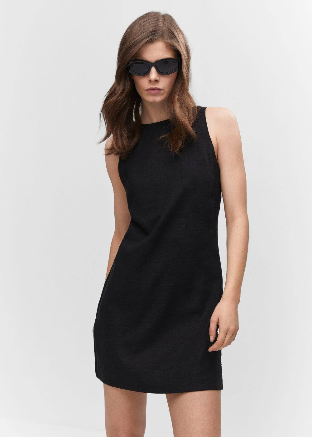 Robe lin ouverture dos | MANGO (FR)
