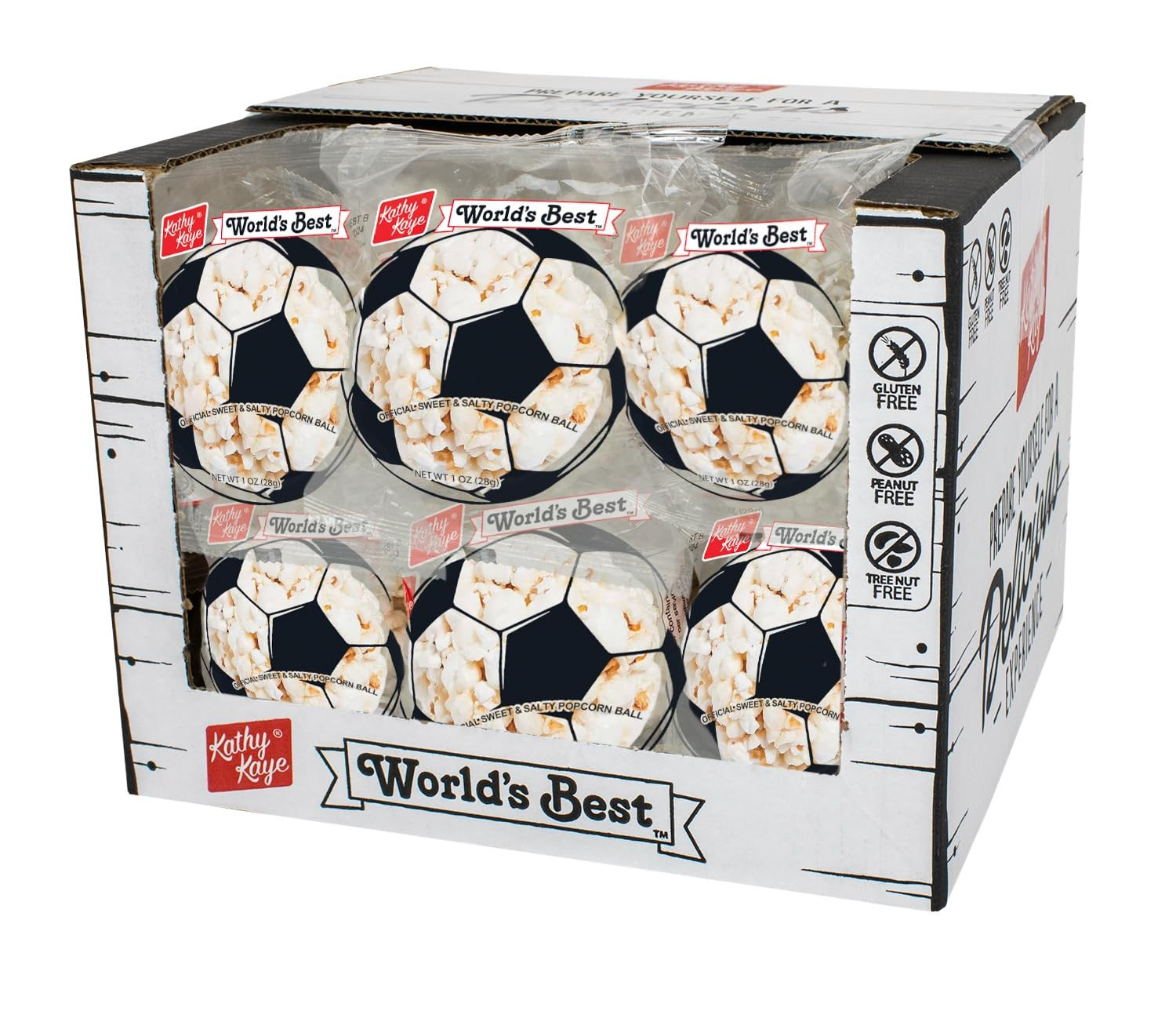 Kathy Kaye Soccer Sweet & Salty 1 oz. Popcorn Balls | Delicious, Crunchy, & Perfect for Snacking|... | Amazon (US)
