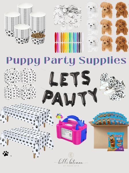 Puppy party supplies from Amazon. I went to the Dollar store and got little plastic bins and baby blankets for the kids to make their dog beds. I linked some cardboard carriers you could decorate too. The kids all adopted a puppy and I made adoption certificates. I’ll work on a blog post with printables. The little collars were the perfect size for the stuffed dogs and we just wrote the dog name in the tags and attached it to the collars. 🐶 the ballon pump is a MUST! 

#LTKFind #LTKparties #LTKkids