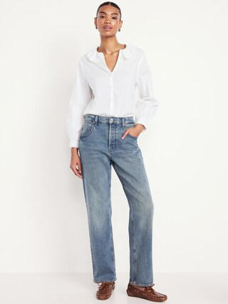 Mid-Rise Slouchy Straight Jeans | Old Navy (US)