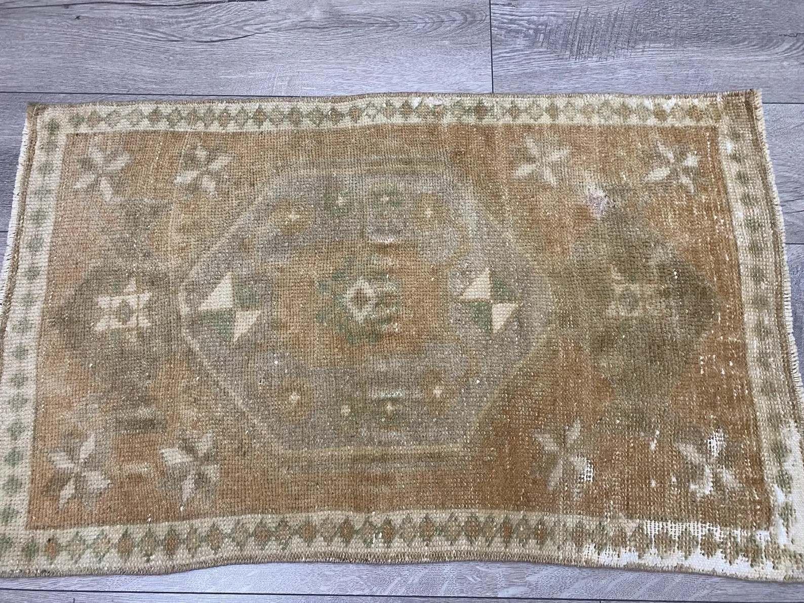 Vintage Turkish Wool Rug, Muted Pastel Colors, 1.8x2.9 ft | Etsy (Global)