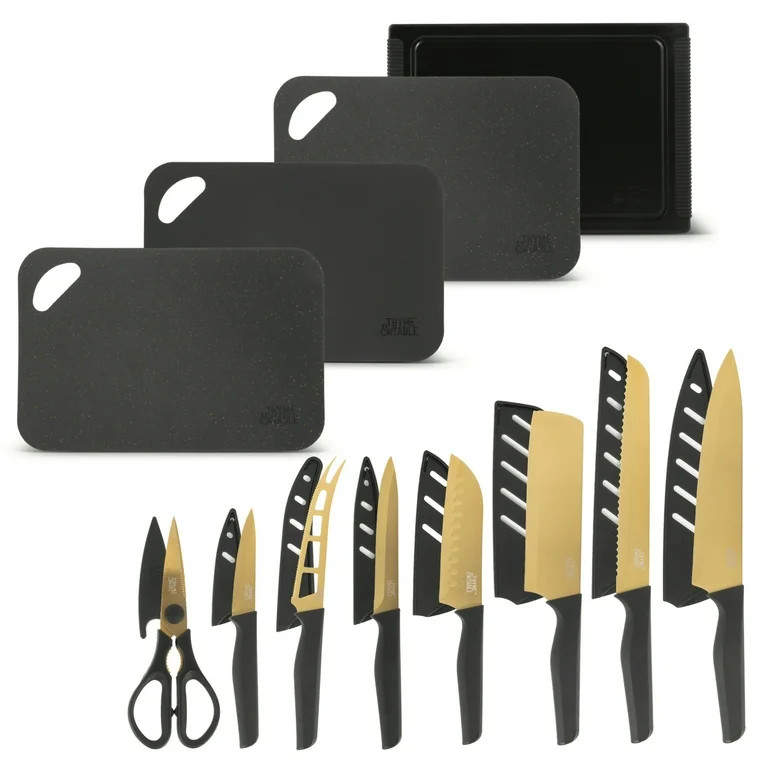 Thyme & Table 20-Piece Knife Set - Black | Walmart (US)