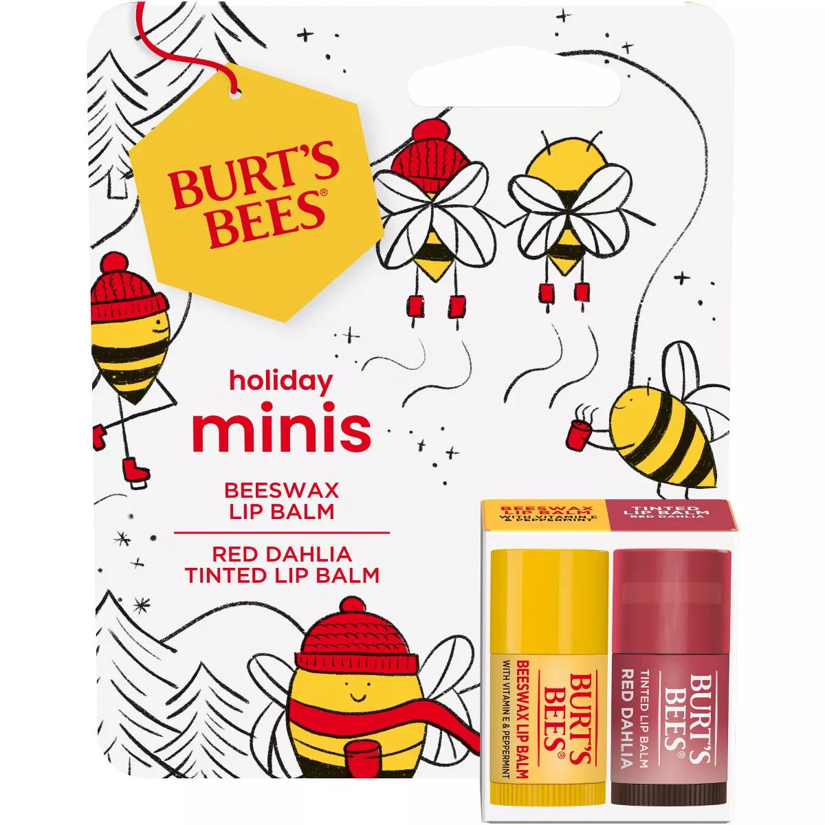 Burt's Bees Beeswax + TLB + Red Dahlia Mini Lip Balms Gift Set - 2ct | Target