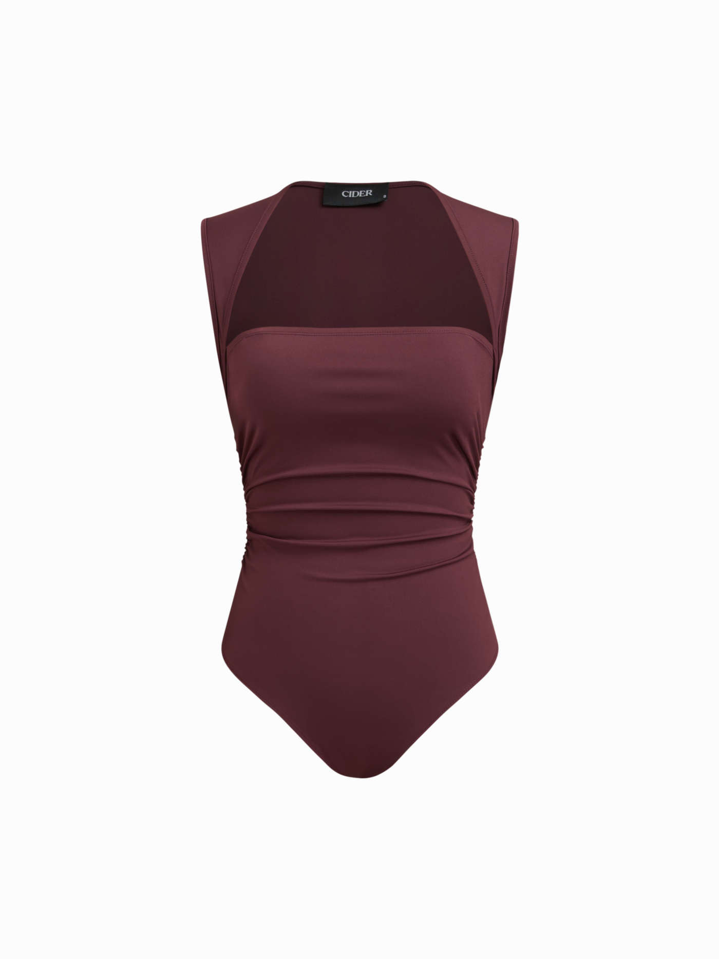 Square Neck Ruched Bodysuit | Cider