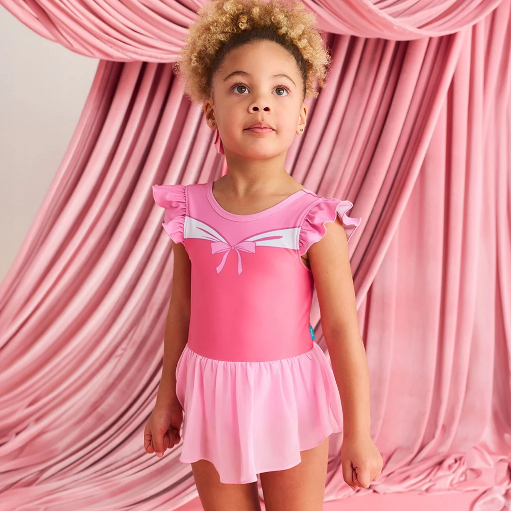 Princess Pink Stretchy Disney Sleeping Beauty Aurora Twirl Skirt Leotard | Posh Peanut® | Posh Peanut