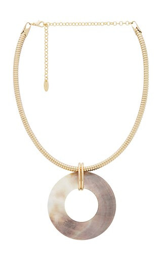 Shell Donut Pendant Flex Chain Necklace in Gold | Revolve Clothing (Global)