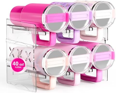 JYPS Tumbler Organizer, Acrylic Water Bottle Storage For Full Stanley 40oz Tumbler, Stackable Han... | Amazon (US)