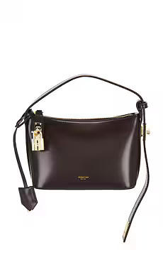 VERAFIED Mini Hobo Bag in Chocolate & Gold from Revolve.com | Revolve Clothing (Global)