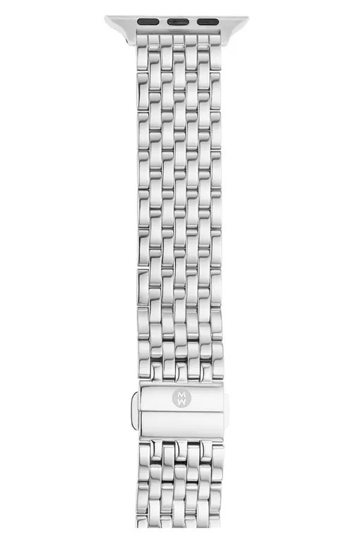 MICHELE 20mm Apple Watch® Bracelet Watchband in Chrome at Nordstrom | Nordstrom