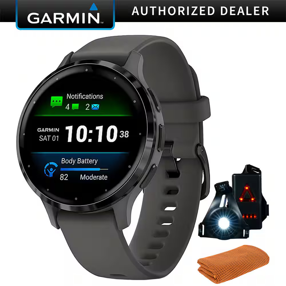 Garmin - Venu 3S Fitness GPS Smartwatch Steel Bezel w/ Pebble Gray Case + Accessories Kit - Stainless Steel and Pebble Gray - (2023) | Best Buy U.S.
