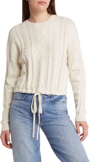 Tie Hem Cable Stitch Sweater | Nordstrom