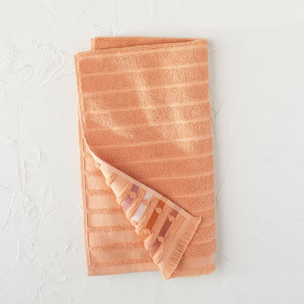 Terracotta Sculpted Terry Fringe Hand Towel - Opalhouse™ designed with Jungalow™ | Target