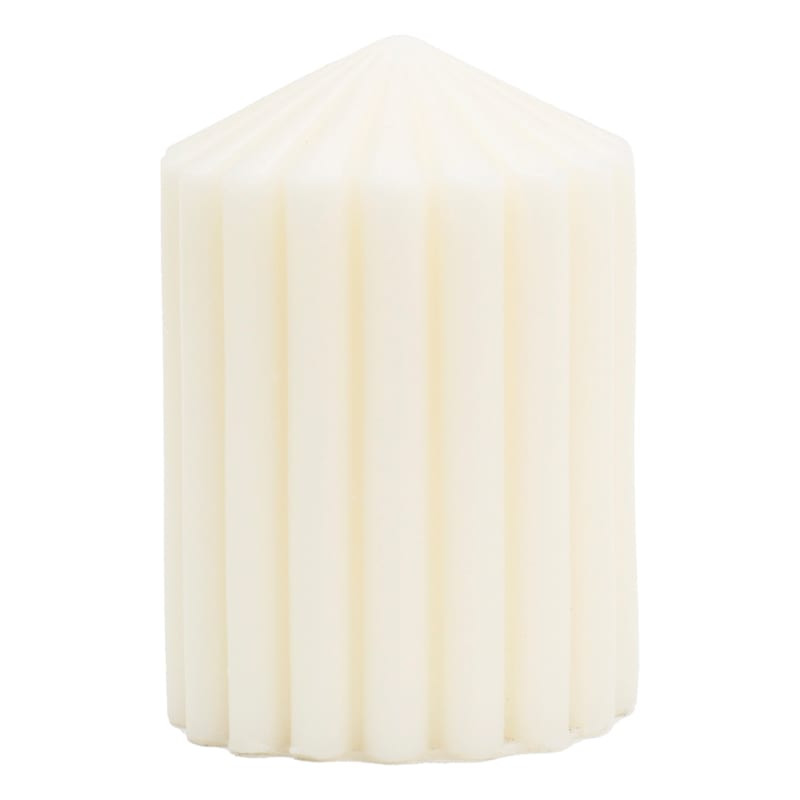 Ivory Unscented Ribbed Pillar Candle, 3x4 | At Home