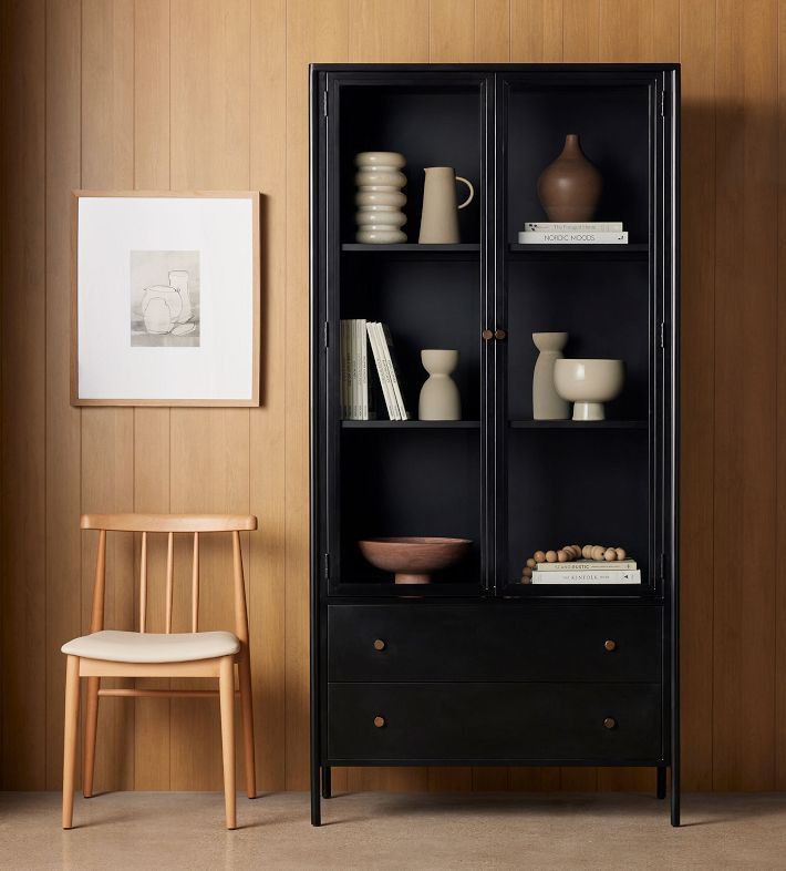 Bronzed Iron Tall Glass Cabinet (40") | West Elm (US)