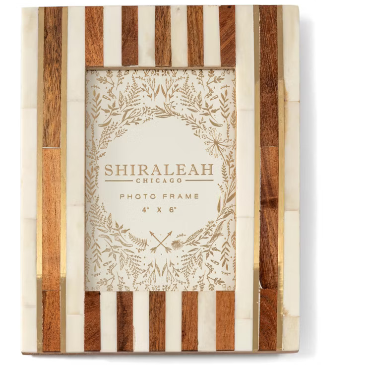 Ariston Stripe Inlaid 4x6 Picture Frame - Shiraleah | Target