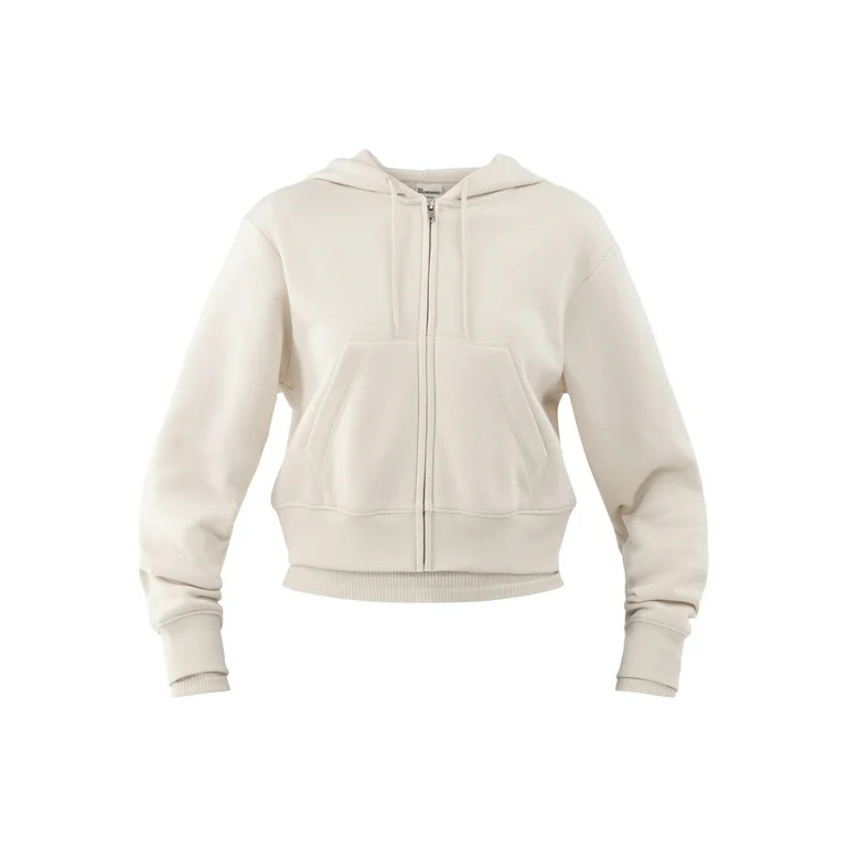 No Boundaries Cropped Fleece Zip Hoodie, Women’s - Walmart.com | Walmart (US)