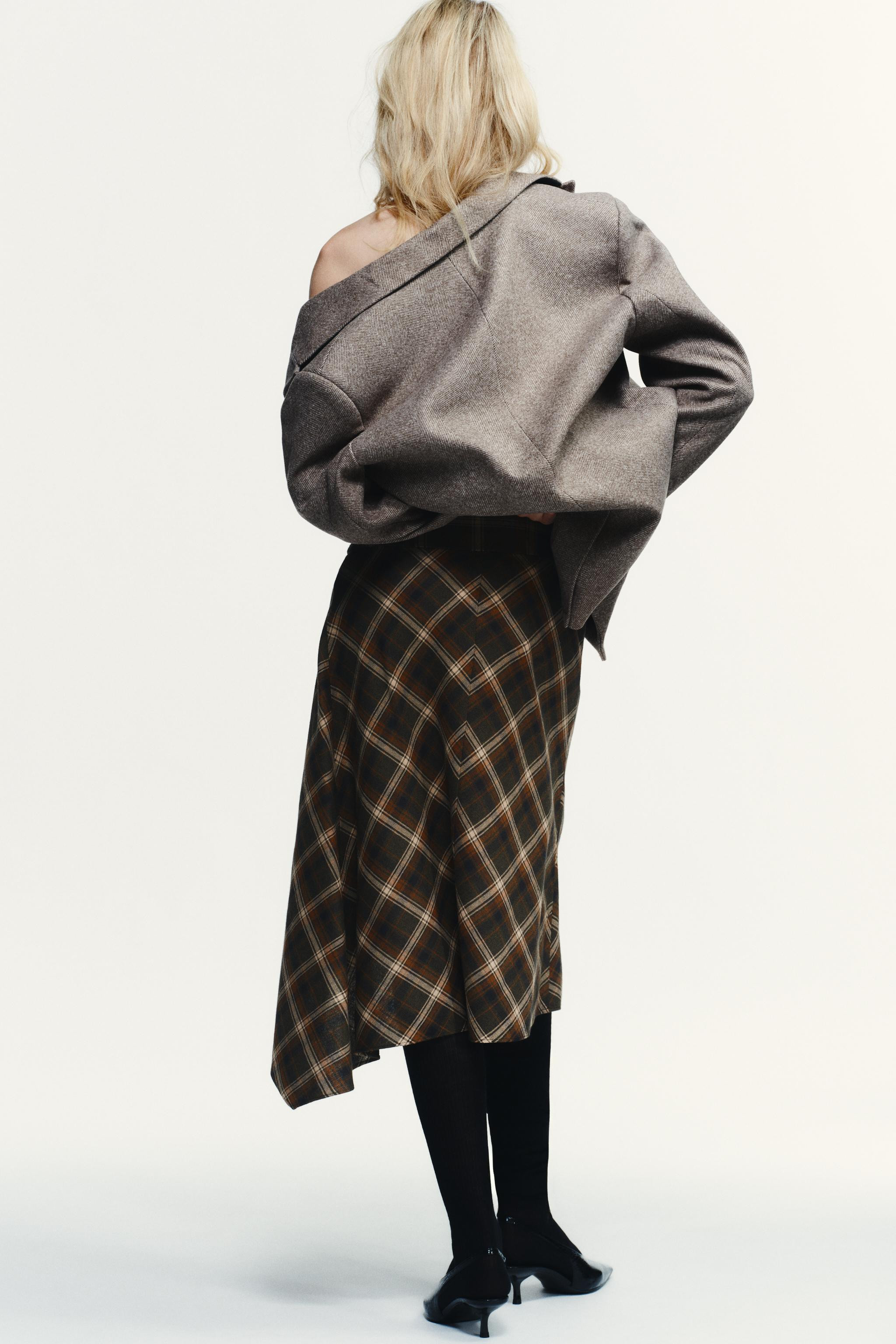 HERRINGBONE BLAZER WITH SHOULDER PADS | Zara UK