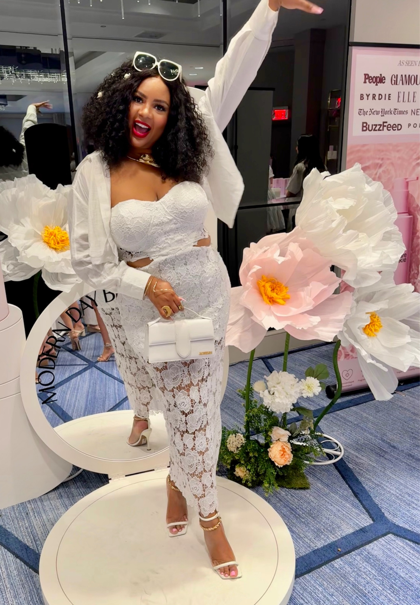 This dress is perfect for the Summer Solstice En Blanc  celebration by The Modern Day Wife in Beverly Hills.
My Jacquemus bag, Celine sunglasses and gold strap white sandals elevate the look and I mixed with some accessories finds from Shein! 

Of course I’m obsessed with hair flowers and they add that extra dazzle to your look ✨

#LTKShoeCrush #LTKParties #LTKMidsize