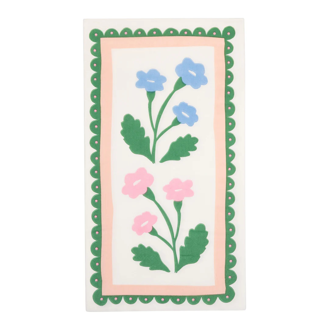 Floral Border Dinner Napkin | My Mind's Eye