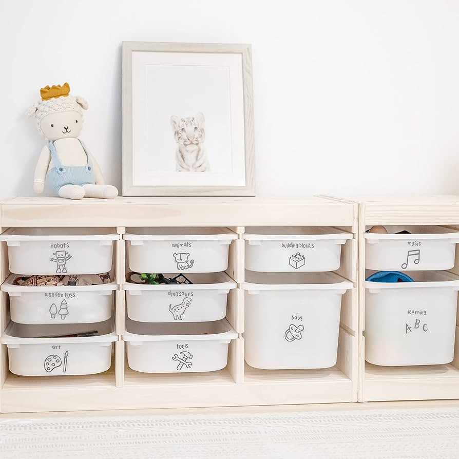 Toy Storage Labels. 40 Unique Designs of Vynil Trofast Tags. Home Organization Playroom, Bedroom ... | Amazon (US)