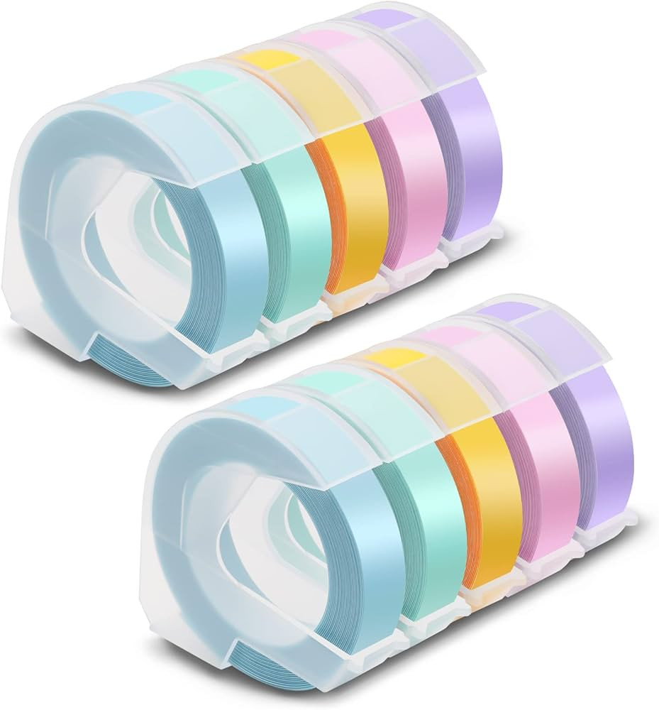 Pristar Plastic 3D Embossing Label Tape Self-Adhesive Compatible for Dymo Label Makers Organizer ... | Amazon (US)