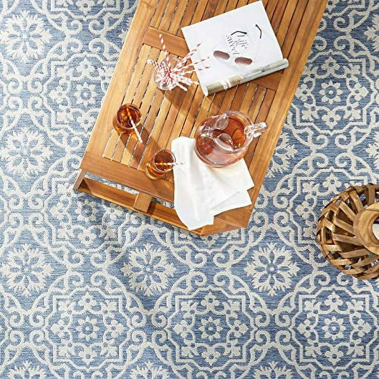 Nicole Miller New York Patio Country Danica Transitional Geometric Indoor/Outdoor Area Rug, Blue/... | Walmart (US)