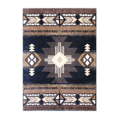 Masada Rugs South West Native American Area Rug Design C318 Black (8 Feet X 10 Feet) | Target