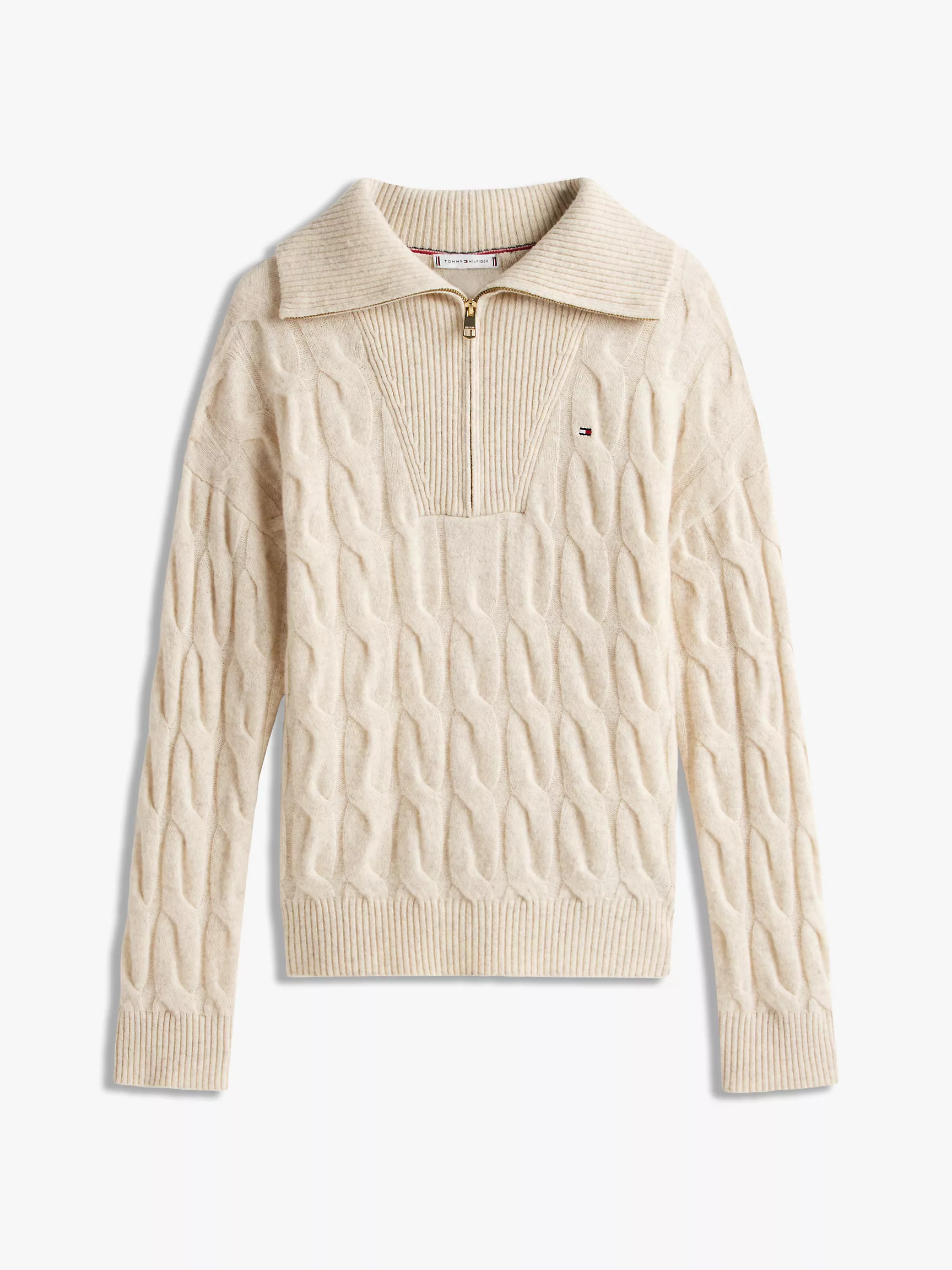 Cable Knit Quarter-Zip Sweater | Tommy Hilfiger | Tommy Hilfiger (US)