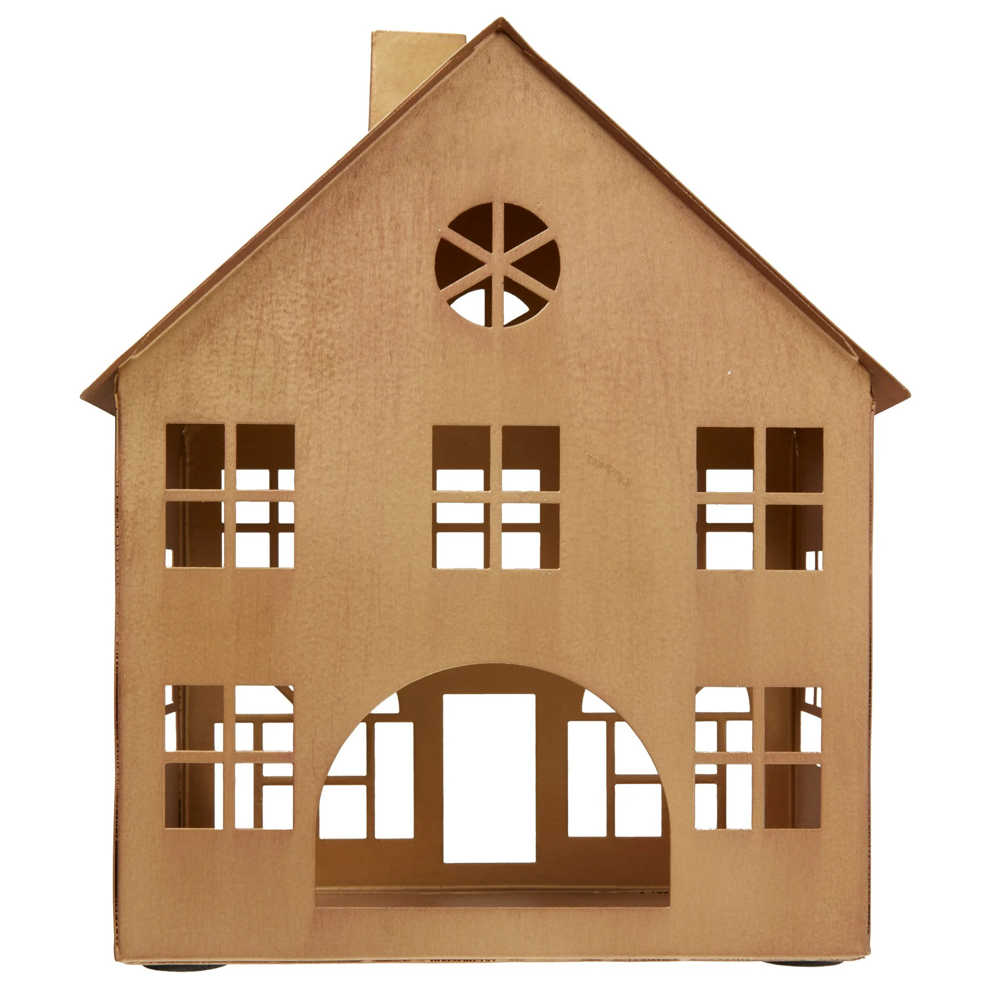 Large Metal Decorative House Christmas Tabletop Decoration, Bronze, 8.5", by My Texas House | Walmart (US)