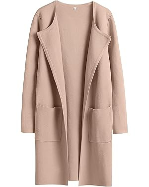 ANRABESS Womens Cardigan Sweater Open Front Knit Long Coatigan Dressy Casual Jacket Coat 2025 Fal... | Amazon (US)