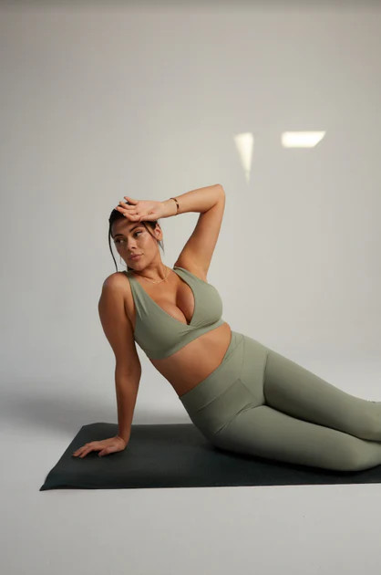 DAYFLEX V NECK SPORTS BRA - SAGE GREEN | We are TALA