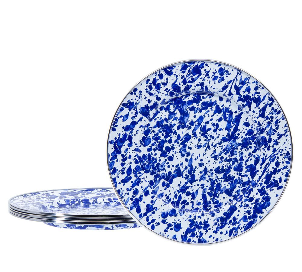Golden Rabbit Swirl Enamel Dinner Plates, Set of 4 - Cobalt | Pottery Barn (US)