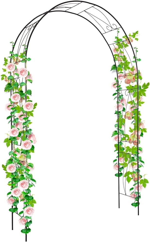 KINTNESS Garden Arch Steel Arbor Arbour Trellis Archway for Climbing Vines and Plants Elegant Per... | Amazon (US)