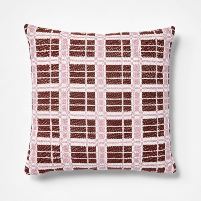 Square woven Grid pillow purple/cream/rust - Threshold designed with Studio McGee | Target