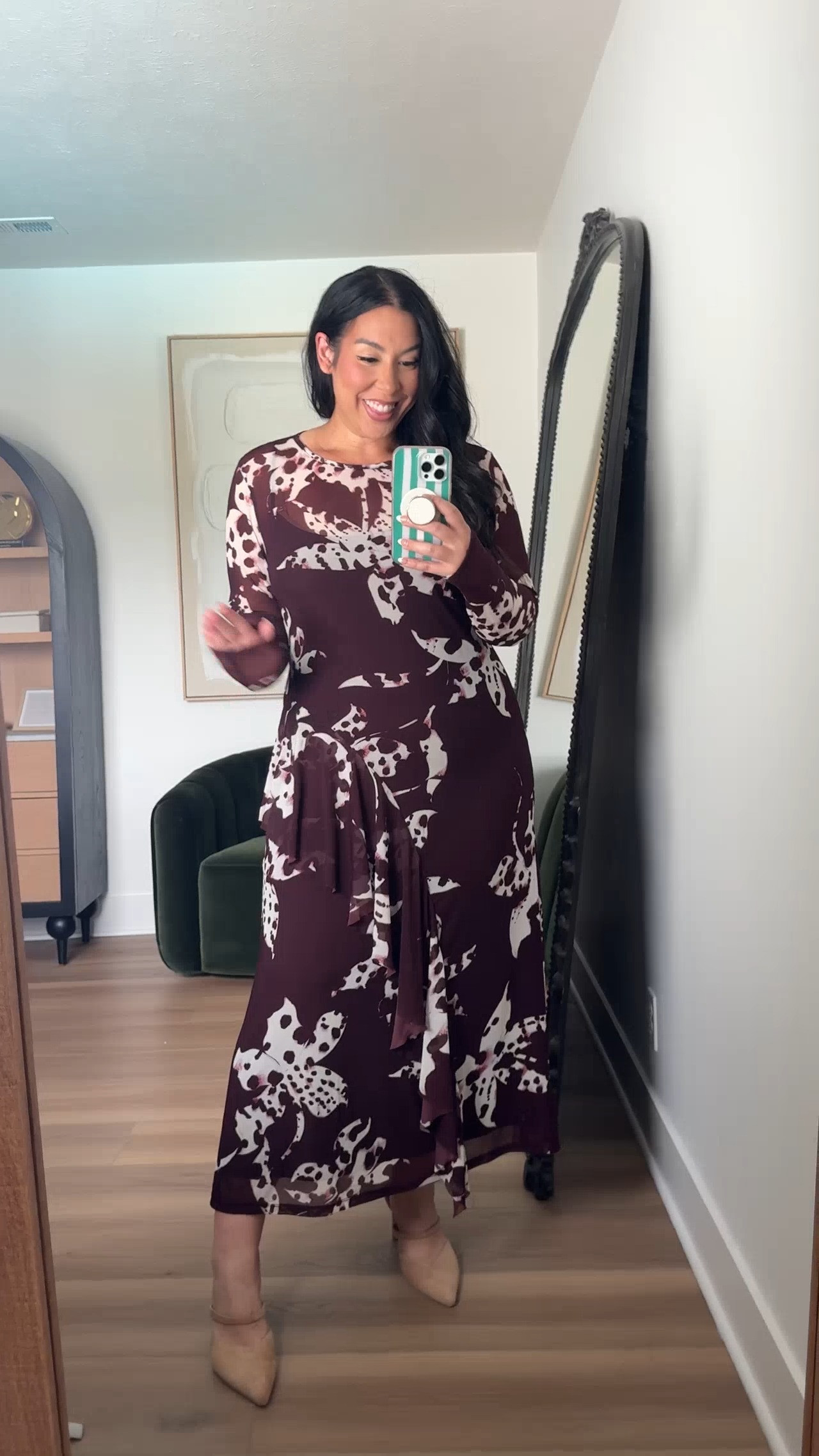 Love the way this dress skims the curves! Such a pretty wine color for fall. Wearing a size 16. eloquii, fall style, fall plaid, midsize fashion, curvy girl, plaid skirt, fall fashion, fall trends 

 #LTKSeasonal #LTKMidsize