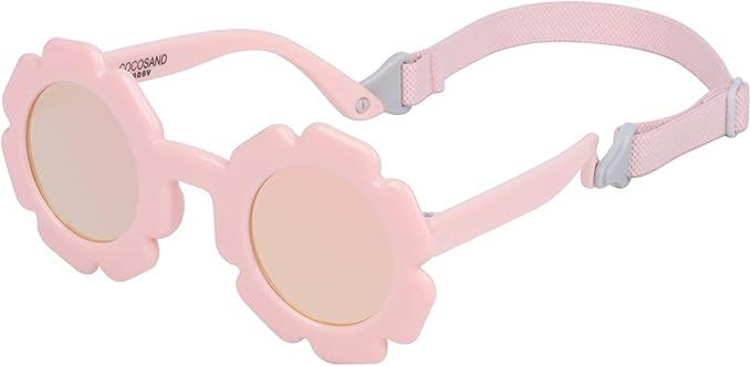 COCOSAND Toddler Sunglasses with Strap Polarized Lens Retro Flexible Flower Frame for Baby Kids B... | Amazon (US)