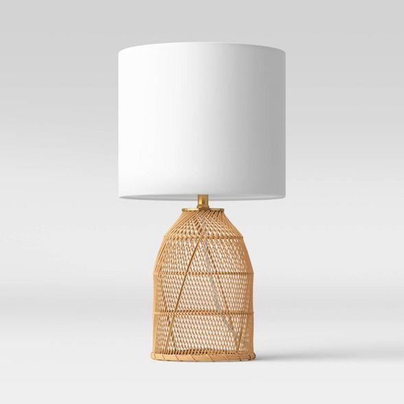 Rattan Diagonal Weave Table Lamp Tan - Opalhouse™ | Target