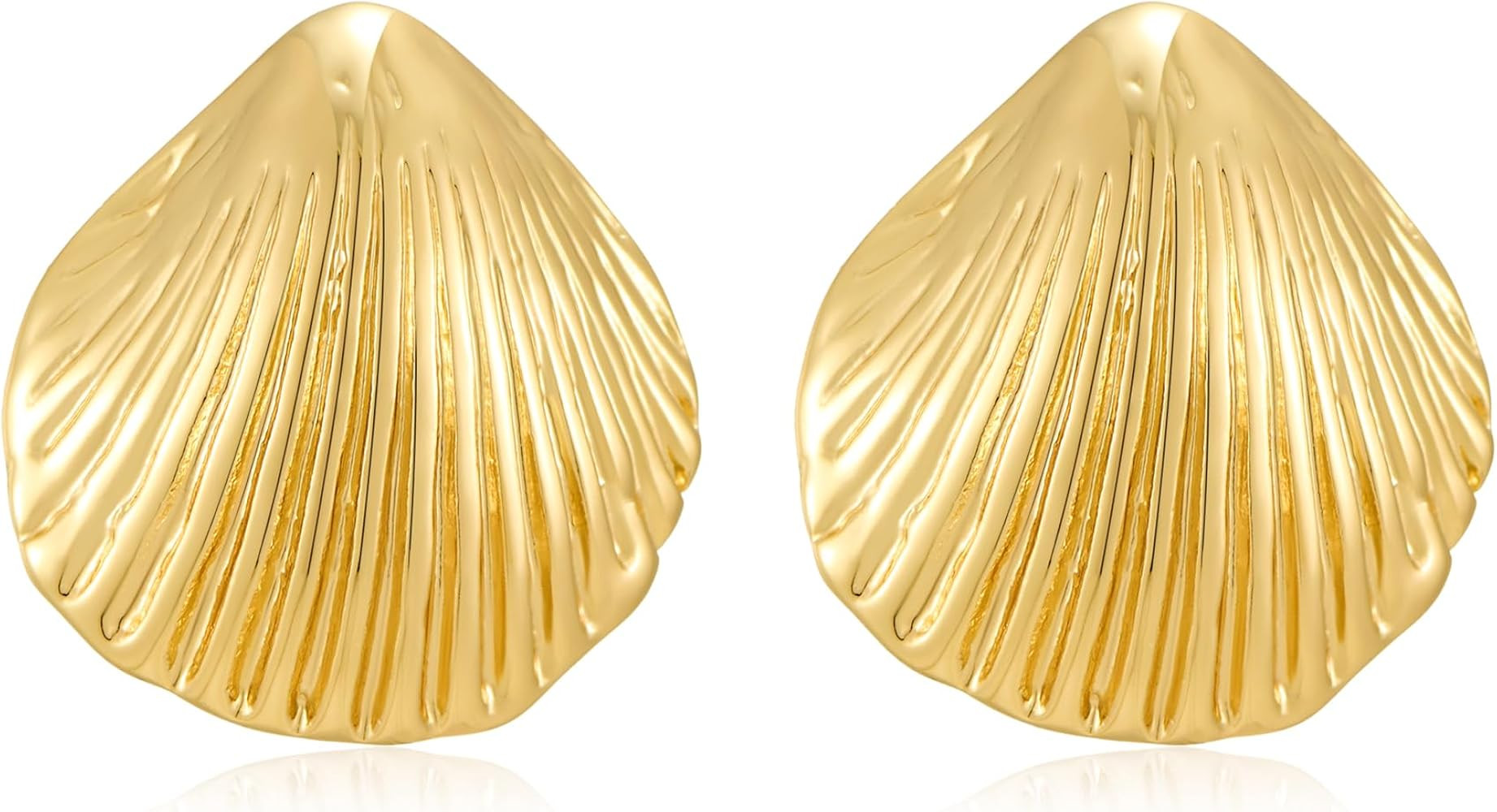 Gold Seashell Stud Earrings for Women Shell Earrings Summer Beach Earrings Nautical Jewelry | Amazon (US)