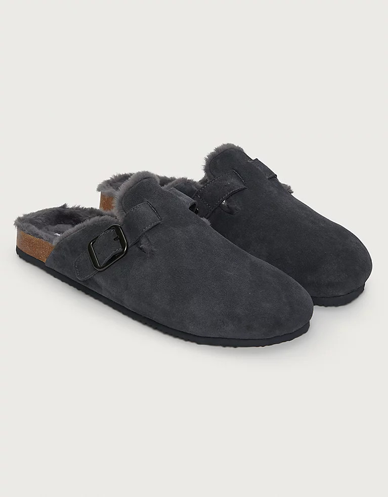 Men’s Suede Corkbed Mule Slippers | The White Company (UK)