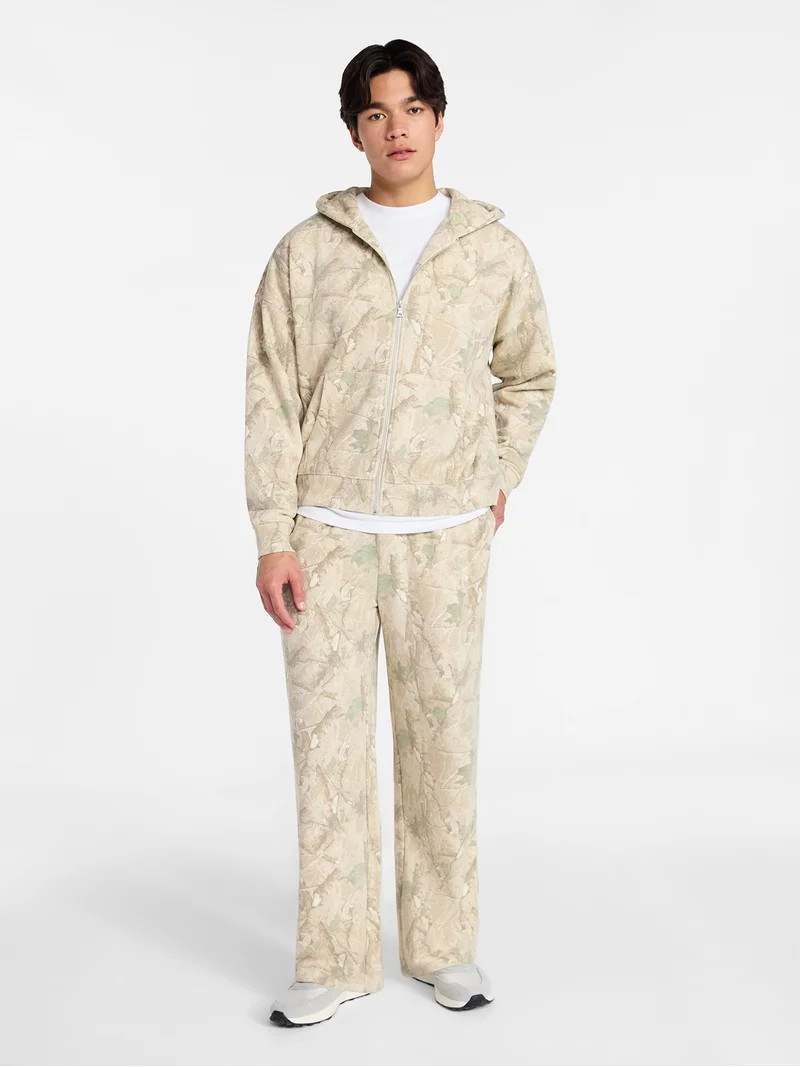 No Boundaries Boxy Oversized Fit Fleece Zip Hoodie Sweatshirt with Long Sleeves, Men's XS-4XLT | Walmart (US)
