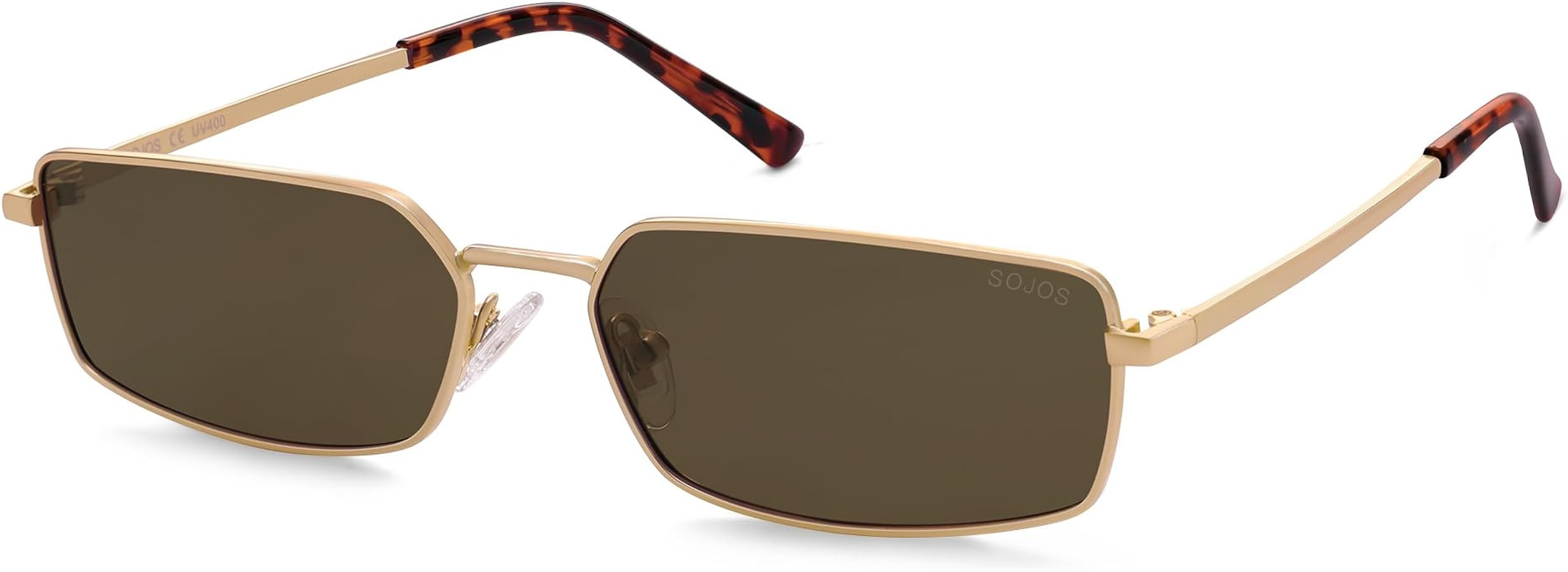 SOJOS Rectangle Polarized Sunglasses for Women men Flat Lenses UV400 Protection Vintage Wide Shad... | Amazon (US)